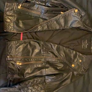 Black leather jacket